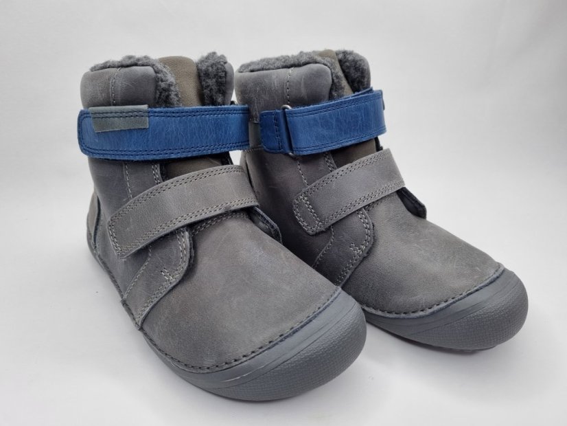 Zimné kožené barefoot topánky D.D.step grey
