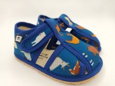 Detské flexi papuče RAK- farma modrá