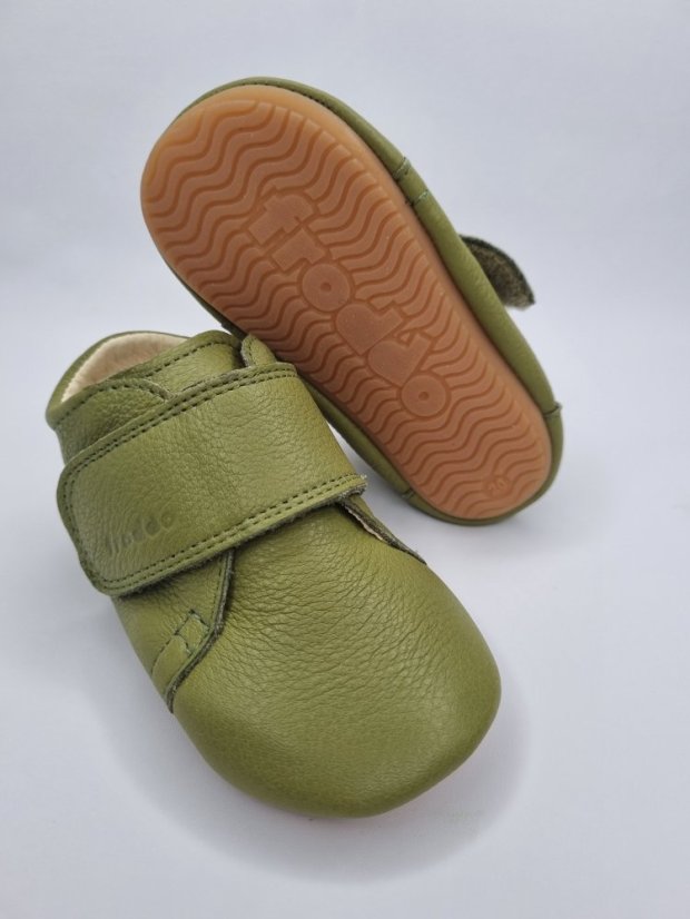 Topánočky Froddo barefoot Prewalkrs New classic Olive - Veľkosť: 18