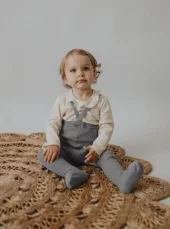 DUCIKA klasické detské pančušky zo 100% bavlny s trakmi sivá