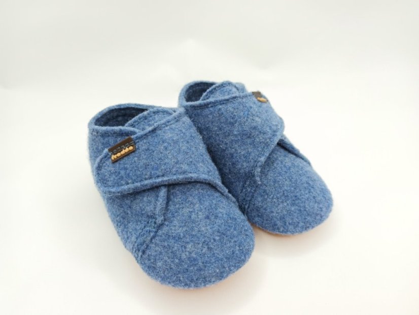 Papučky Froddo barefoot Prewalkrs Wooly denim - Veľkosť: 21