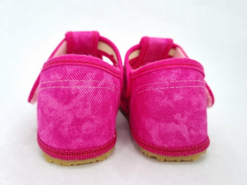 Papučky barefoot Beda Pink batik BFN - užšie členky - Veľkosť: 27