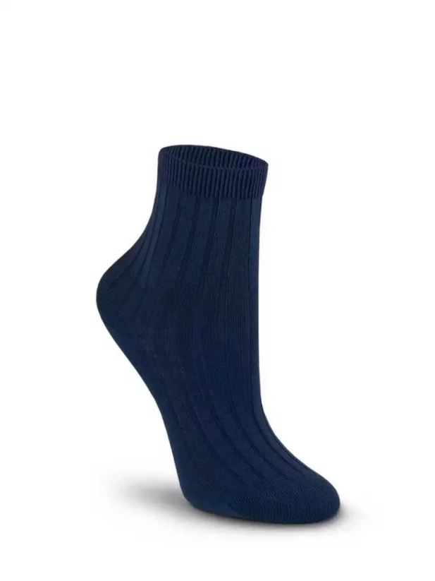 LAJLA detské bavlnené ponožky s rebrovaným úpletom tmavo-modré - Veľkosť: 23-26, Farba: Modrá tmavá