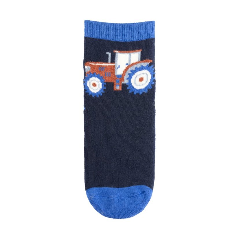 Sterntaler detské ponožky/papuče Flitzer Soft navy traktor - Veľkosť: 23/24