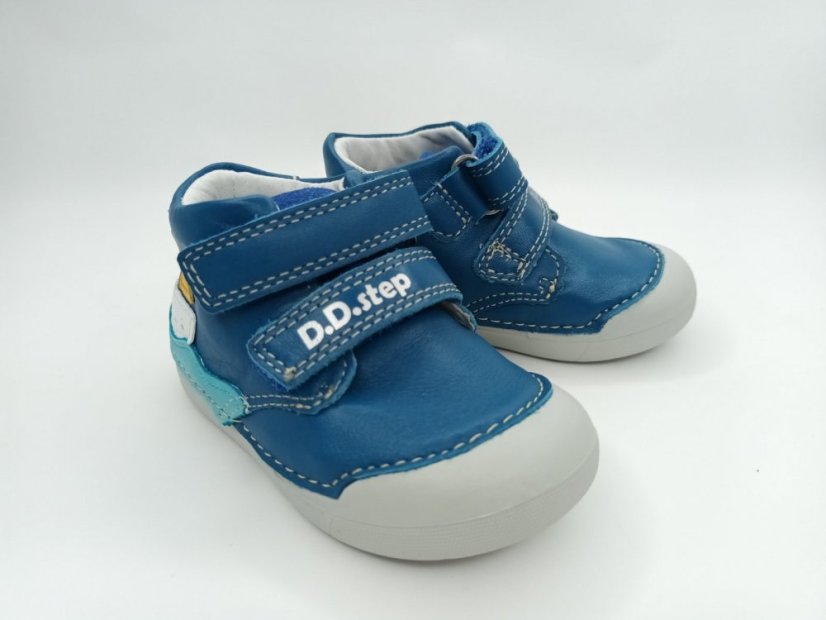D.D.Step Chlapčenské kožené topánky Loďka bermuda blue - Veľkosť: 20
