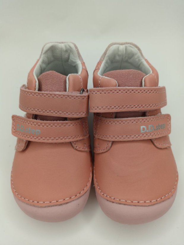 D.D.Step Dievčenské kožené barefoot topánky Motýľ pink - Veľkosť: 22