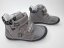 D.D.Step Členkové kožené barefoot topánky Dark Grey zebra - Veľkosť: 27