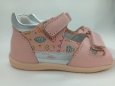 D.D.Step kožené sandálky pink lienka