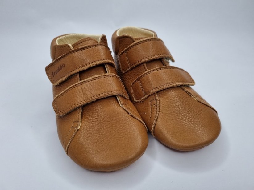 Topánočky Froddo barefoot Prewalkers D-VELCRO Cognac - Veľkosť: 23