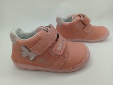 D.D.Step Dievčenské kožené barefoot topánky Motýľ pink