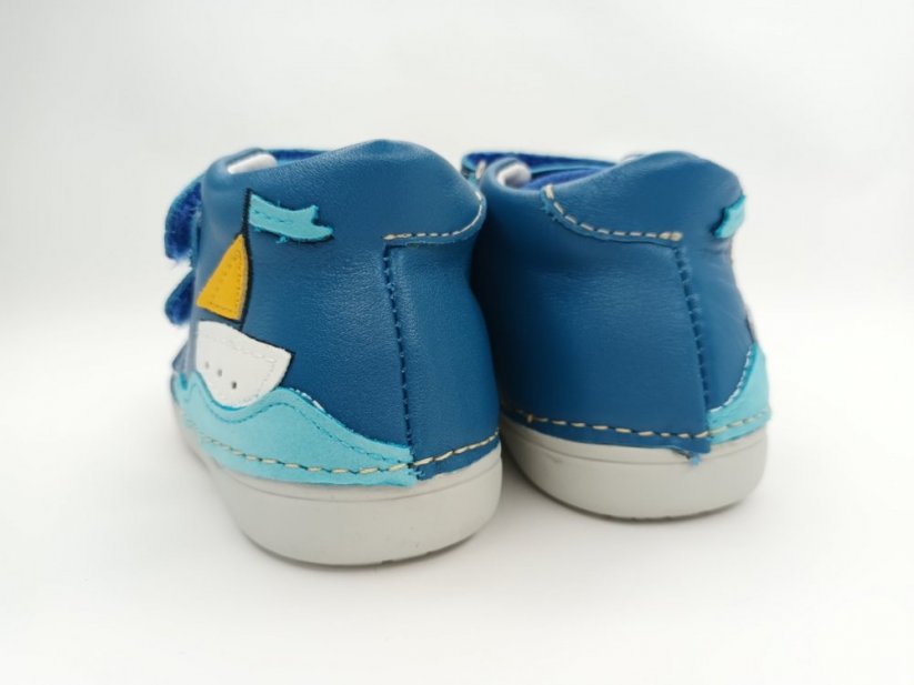 D.D.Step Chlapčenské kožené topánky Loďka bermuda blue