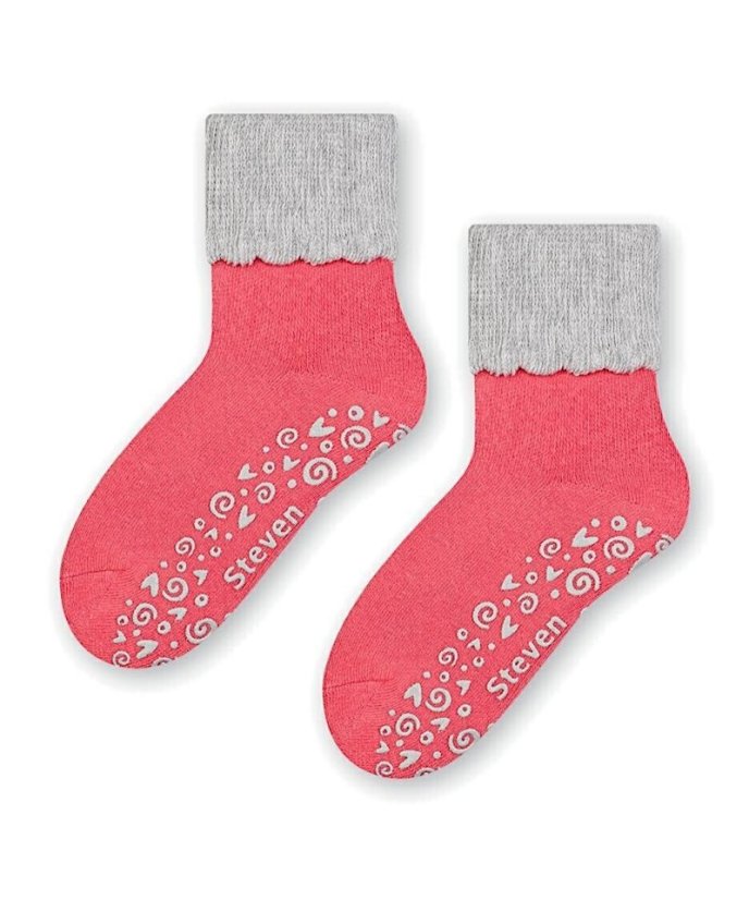 Detské protišmykové froté ponožky ružová - Veľkosť: 29-31, Farba: Ružová