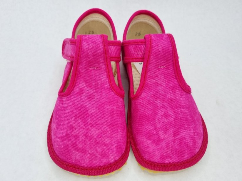 Papučky barefoot Beda Pink batik BFN - užšie členky - Veľkosť: 27