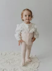 DUCIKA klasické detské pančušky zo 100% bavlny s trakmi svetlo ružová