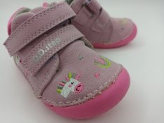 Textilné barefoot poltopánky D.D.Step Jednorožec pink