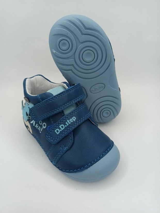 D.D.Step Chlapčenské kožené topánky Dinosaurus Bermuda blue - Veľkosť: 19