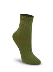 LAJLA detské bavlnené ponožky s rebrovaným úpletom tmovo-zelené