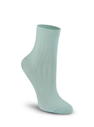 LAJLA detské bavlnené ponožky s rebrovaným úpletom tyrkys - Veľkosť: 23-26, Farba: Tyrkysová