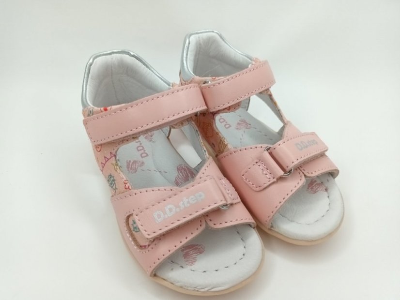 D.D.Step kožené sandálky pink lienka - Veľkosť: 29