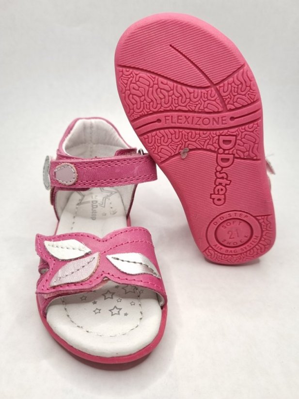 D.D.Step kožené sandálky Dark pink - Veľkosť: 24