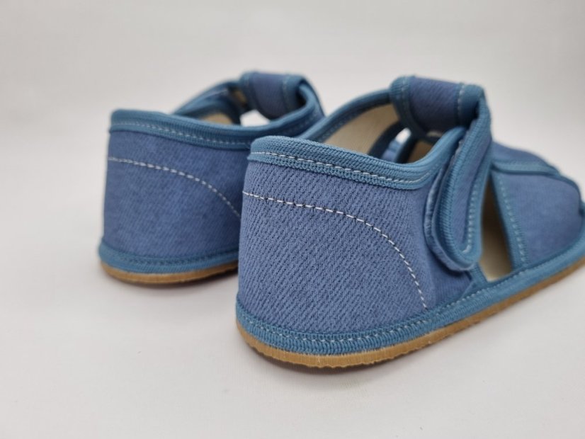 Detské barefoot papučky Baby Bare Shoes Slippers Denim - Veľkosť: 21