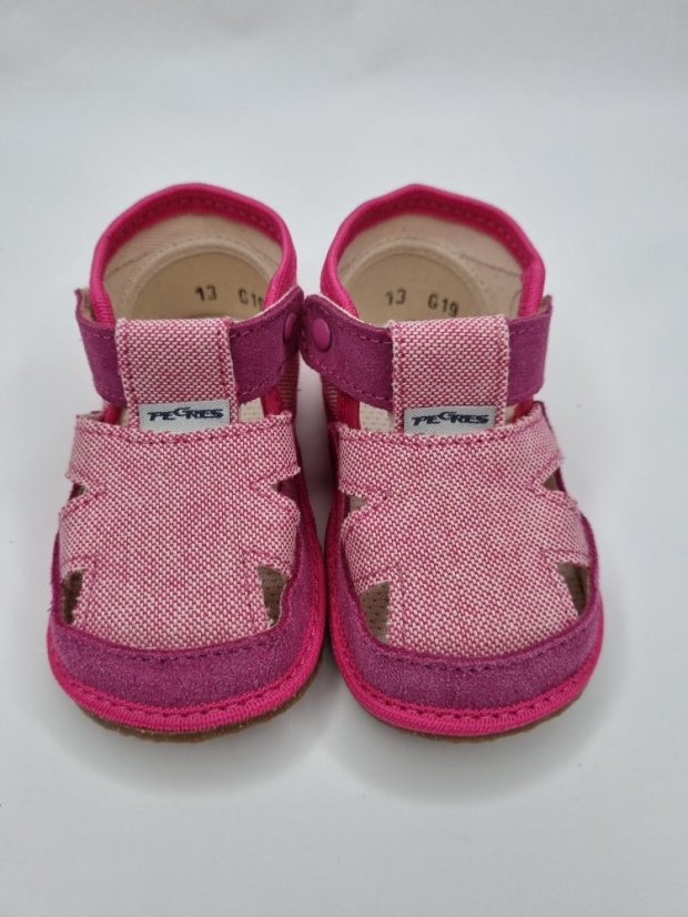 Textilné barefoot sandálky Pegres ružové - Veľkosť: 21