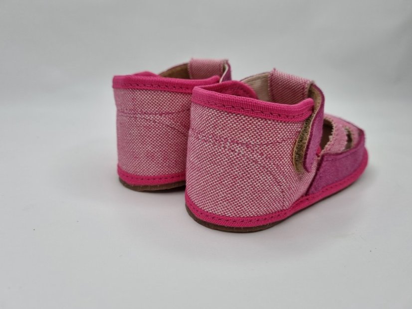 Textilné barefoot sandálky Pegres ružové - Veľkosť: 21