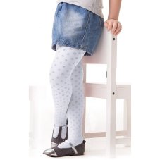 Dievčenské pančuchové nohavičky Dominica vzorované biele