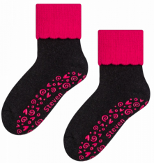 Dievčenské protišmykové froté ponožky Antracit