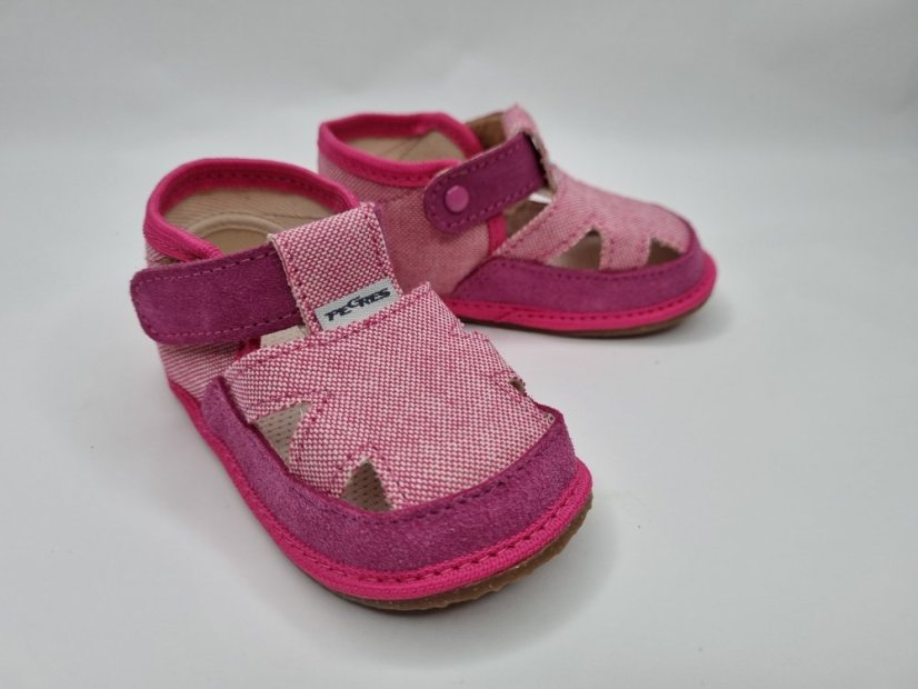 Textilné barefoot sandálky Pegres ružové