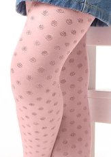 Dievčenské pančuchové nohavičky Dominica vzorované ružové