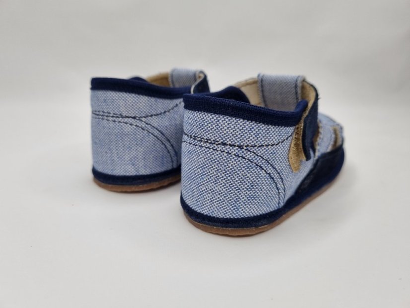 Textilné barefoot sandálky Pegres modré - Veľkosť: 21
