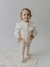 DUCIKA klasické detské pančušky zo 100% bavlny s trakmi svetlo ružová