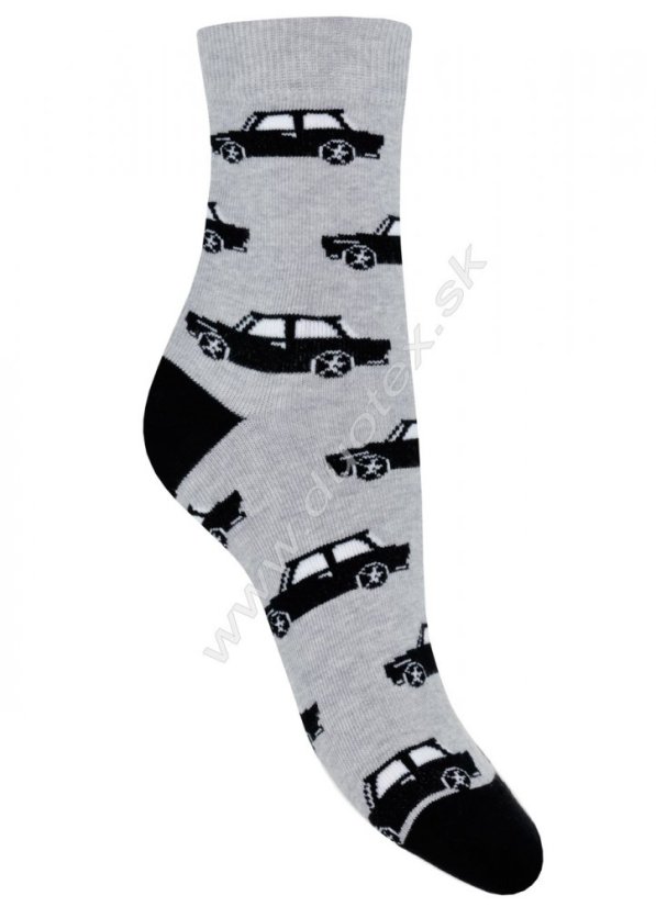 Detské vzorované ponožky auto - Veľkosť: 27-29