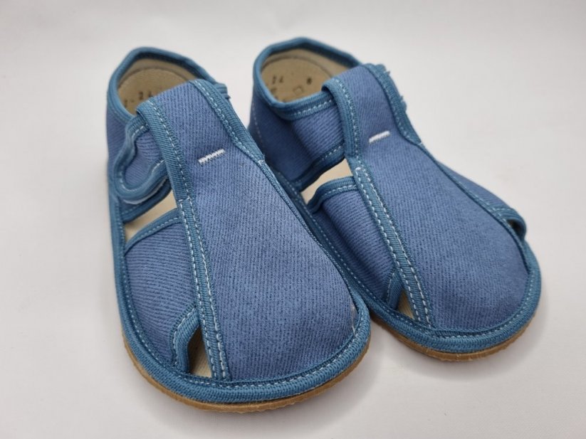 Detské barefoot papučky Baby Bare Shoes Slippers Denim - Veľkosť: 30