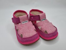 Textilné barefoot sandálky Pegres ružové