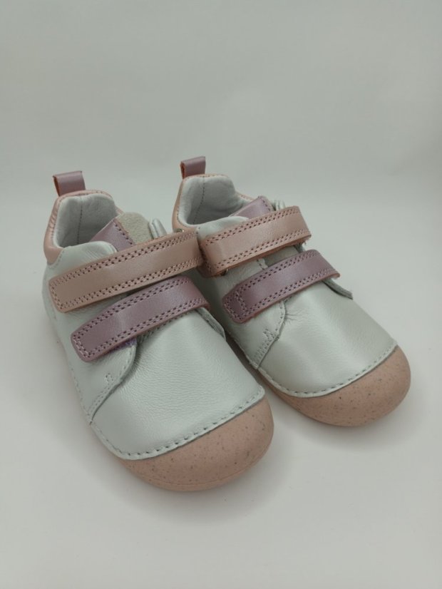 D.D.Step Dievčenské kožené topánky white - Veľkosť: 19